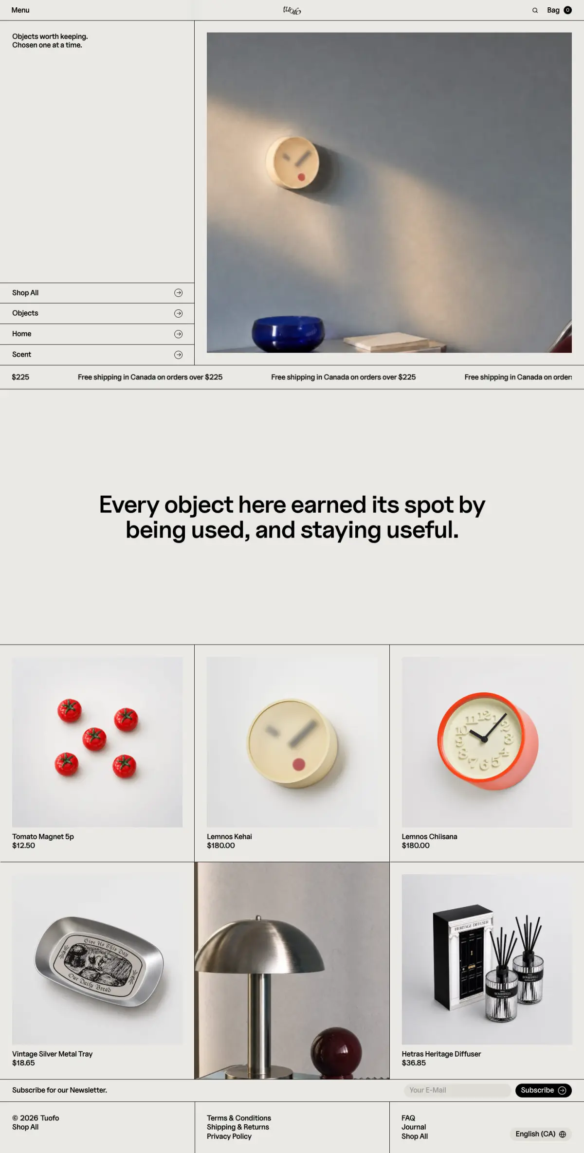 Tuofo website, full page